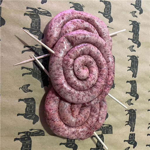 Venison and black pepper sausages